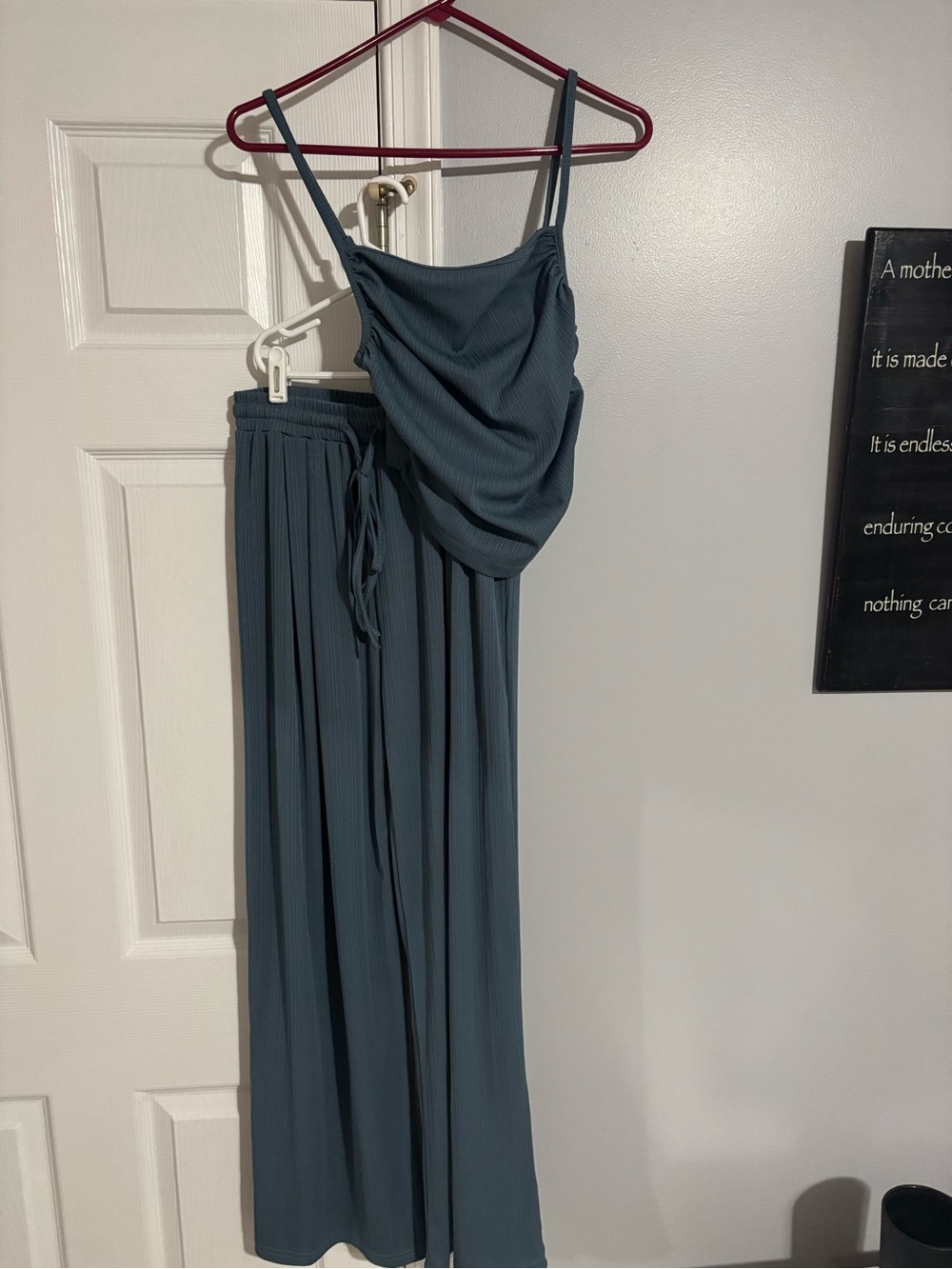 Cider Ribbed Jumpsuit in Slate Blue